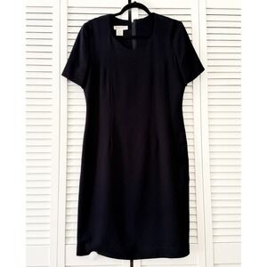 TALBOTS Women's A Line Classic Short Sleeve Black Dress Size 12